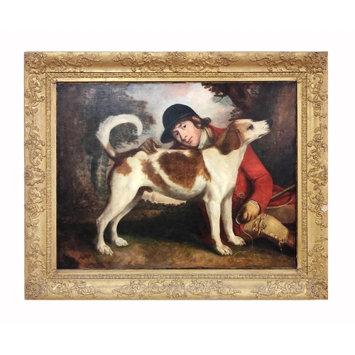 818 - Circle of George Morland (1763-1804)“Dasher and Slasher, Famous Hounds of Duke of Grafton Pack”, a p... 