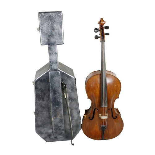 897 - A rare 17th Century Bohemian (Eastern European) Cello, (maker unknown) unusual design, repaired with... 