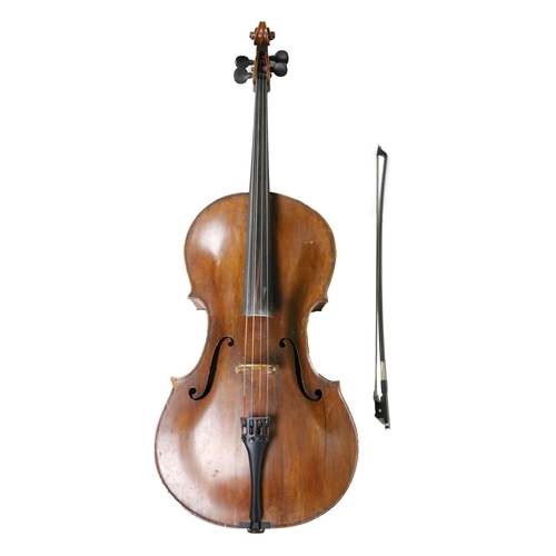 897 - A rare 17th Century Bohemian (Eastern European) Cello, (maker unknown) unusual design, repaired with... 