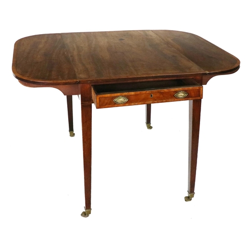 904 - A Regency mahogany Pembroke Table, the top with ebony string inlay and crossbanded border, with demi... 