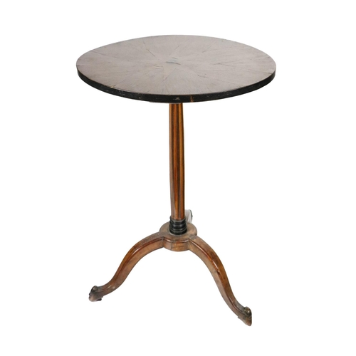 979 - A 19th Century Biedermeier type Occasional Table, the oval top with starburst central inlay on an as... 