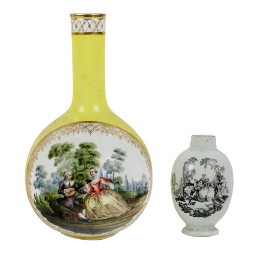 997 - A fine quality 19th Century English porcelain bulbous Vase, the elongated neck with white and gilt h... 