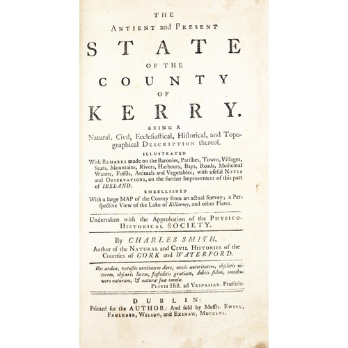 111 - Smith (Charles) The Ancient and Present State of the County of Kerry, 8vo Dublin 1756. Fir... 