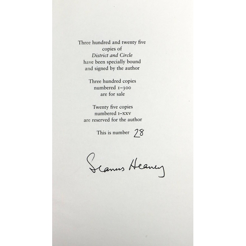 16 - Both Signed by AuthorHeaney (Seamus) District and Circle, 8vo London 2006. Lim. Edn. No. 2... 