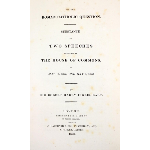 21 - Inglish (Sir Rob. Harry) On the Catholic Question - Substance of Two Speeches delivered in The ... 