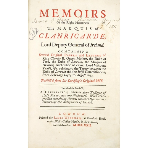 29 - Clanricarde - Memoirs of the Rt. Honourable The Marquis of Clanricarde, Lord Deputy General of ... 