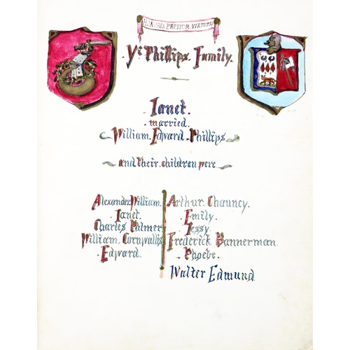 47 - Genealogy: An attractive manuscript, Pedigree of the Bannerman Family, etc., 4to 1789. The hand-colo... 