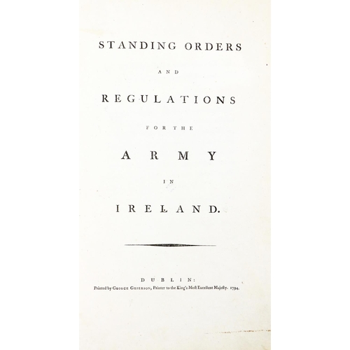 60 - 1798 etc. Military: [Hobart (R.)] Standing Orders and Regulations for the Army in Ireland, foli... 