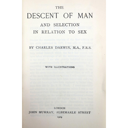 85 - Bindings: Darwin (Charles) The Descent of Man, and Selection in Relation to Sex. 8vo Lond. 1909; and... 