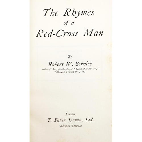 86 - Bindings: Service (Robert W.) The Rhymes of a Red-Cross Man, Lond. 1916. First Edn.,; also... 