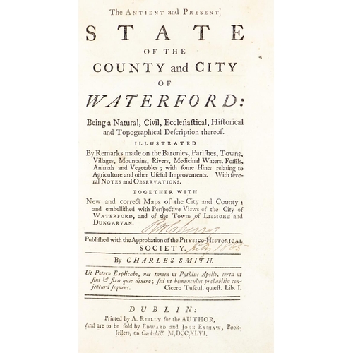 92 - Smith (Charles) The Ancient and Present State of the County and City of Waterford,  8vo Du... 