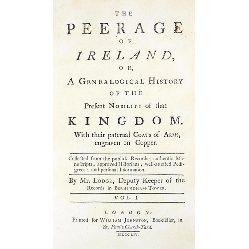 123 - Lodge (John) The Peerage of Ireland or a Genealogical History of the Present Nobility of that Kingdo... 