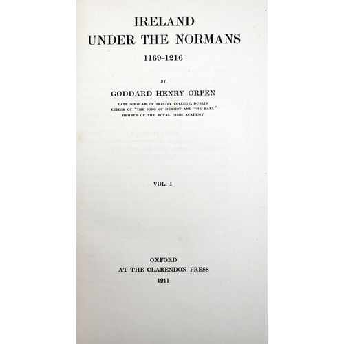 126 - Orpen (Goddard H.) Ireland Under the Normans 1169 - 1216, 4 vols. Oxford 1911. First Edn., attractiv... 