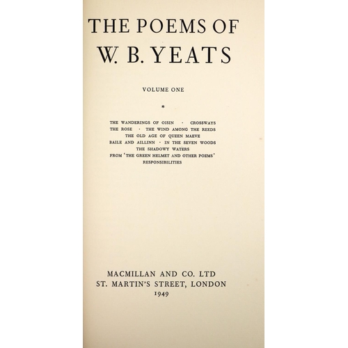 135 - Signed by Author, Limited EditionYeats (W.B.) The Poems of W.B. Yeats, 2 vols. roy 8vo Lond. (M... 