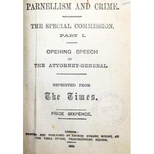 200 - Parnell (C.S.)] - The Times: Special Commission -Parnellism and Crime, 35 Parts in 8 vols. 12mo Lond... 