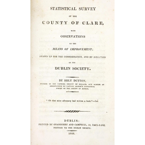 222 - [R.D.S.] Dutton (Hely) Statistical Survey of the County of Clare, 8vo, D. (Graisberry &... 