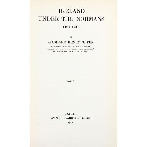 250 - Orpen (G.H.) Ireland Under the Normans - 1169-1216, 4vols. Oxford (Clarendon Press) 1911-1920,&... 