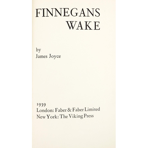 271 - Signed by James JoyceJoyce (James) Finnegans Wake, roy 8vo, L. (Faber & Faber Ltd.) 1939, Lim. E... 