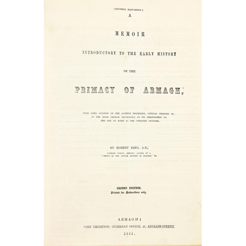 283 - Armagh Printing: King (Robert) A Memoir Introductory to the Early History of the Primacy of Arm... 