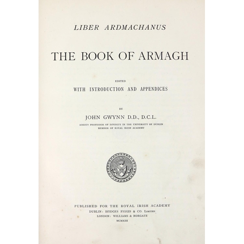 306 - Limited Edition: Gwynn (John)ed. Liber Ardmachanus The Book of Armagh, Lg. thick 4to Dublin (R.... 