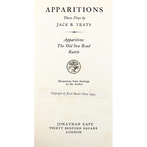 327 - Yeats (Jack B.) Apparitions - Three Plays, 8vo, L. (J. Cape) 1933, inscribed on f.e.p. 'To Mrs. Marg... 