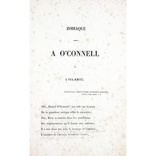 465 - [O'Connell (Daniel)] Zodiaque Satires - A. O'Connell, L'Irlande Par Barthelemy,  8vo Paris 1847. Sol... 