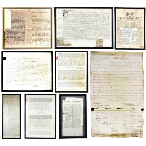 440 - Governors of a Colonial IslandSeven Documents, 1817-1824, associated with the appointment and depart... 