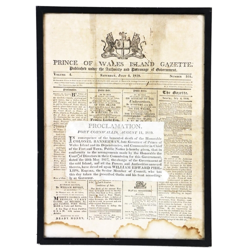 440 - Governors of a Colonial IslandSeven Documents, 1817-1824, associated with the appointment and depart... 