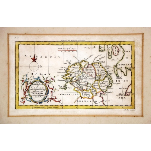 459 - Northern Ireland: G. Rollos - A Map of the Province of Ulster, approx. 12cms x 20cms hd. cold.in out... 