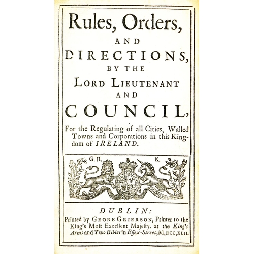 544 - The Council of Ireland:  Rules, Orders and Directions by the Lord Lieutenant and Council, ... 