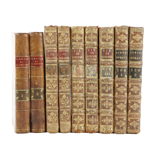 552 - French Texts: Coyer (L'Abbe) Histoire de Jean Sobieski, Roi de Pologne, 3 vols. 12mo Warsaw 1761. Po... 