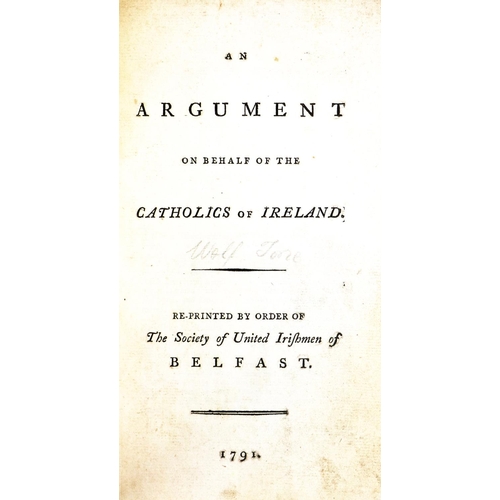 561 - The Genesis of the Irish Rebellion1798: [Tone (Theobald Wolfe)] An Argument on behalf of the Catholi... 