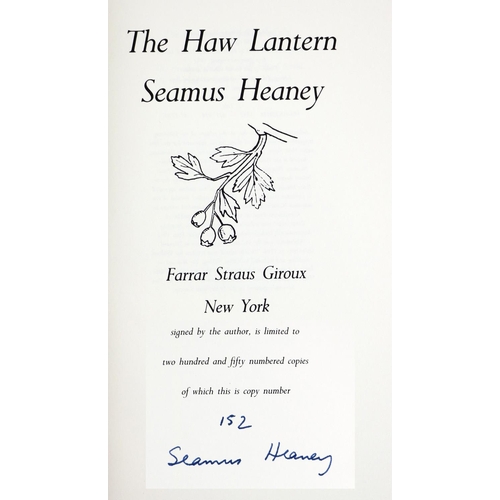 572 - U.S. Limited EditionHeaney (Seamus) The Haw Lantern, 8vo N.Y. (Farrar Straus Giroux) 1987, ... 