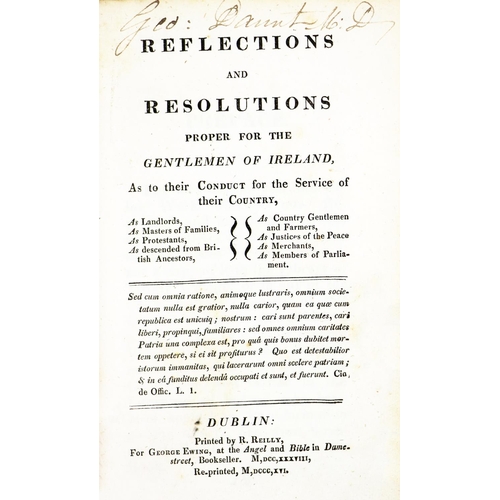 597 - Binding: [(R.E.M.) [Madden (Samuel)] Reflections and Resolutions Proper for the Gentleman of Ireland... 