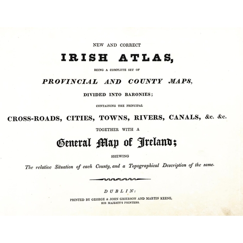 632 - Fine Hand Coloured CopyGrierson (Geo. & John & Martin Keene) New and Correct Irish Atlas, Be... 