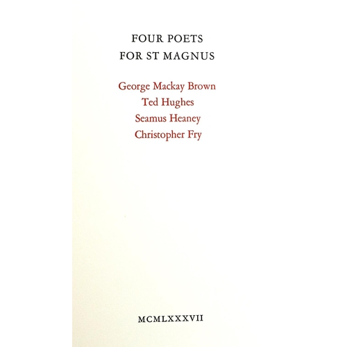 636 - Rare Heaney ItemOne of 15 Lettered Copies OnlyHeaney (S.), Hughes (T.), Brown (G.) & Frey (C.) F... 