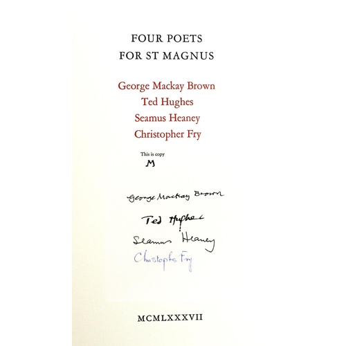 636 - Rare Heaney ItemOne of 15 Lettered Copies OnlyHeaney (S.), Hughes (T.), Brown (G.) & Frey (C.) F... 