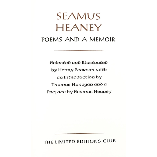 637 - Illustrated Limited EditionHeaney (Seamus) Poems and a Memoir, sm. folio, N.Y. (Limited Editions Clu... 