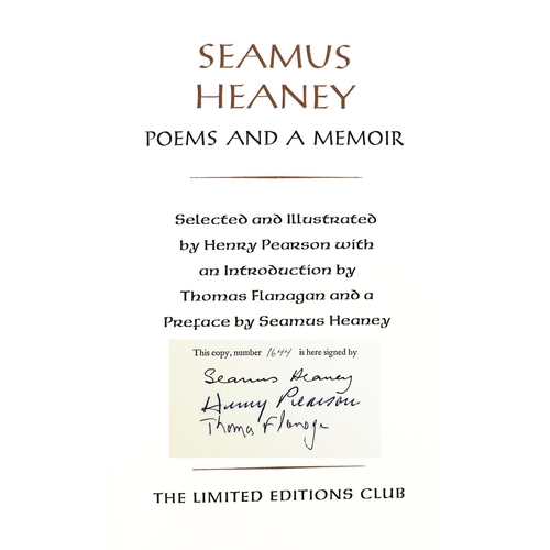 637 - Illustrated Limited EditionHeaney (Seamus) Poems and a Memoir, sm. folio, N.Y. (Limited Editions Clu... 