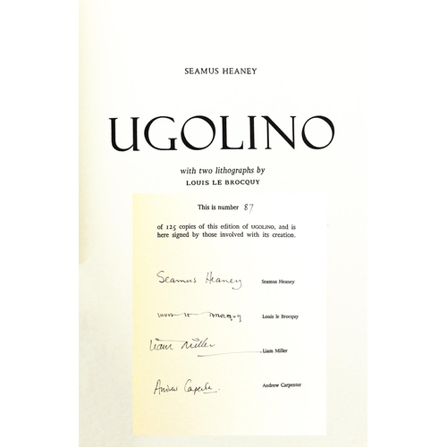 638 - Signed Limited Edition of 125 CopiesHeaney (Seamus) & Le Brocquy (Louis) artist Ugolino, sm. fol... 