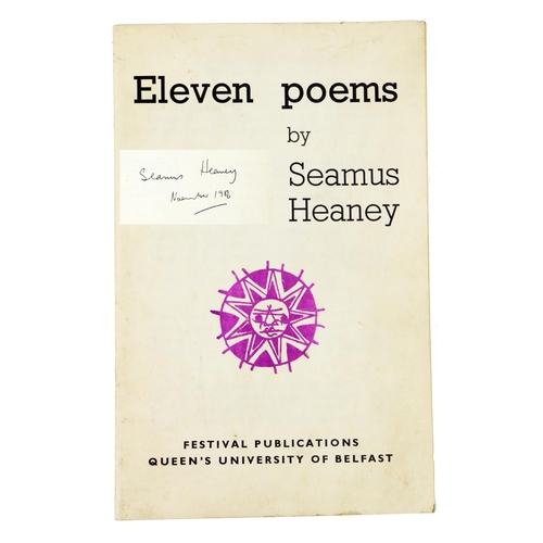 645 - Signed Copy of Seamus Heaney, First Separate PublicationHeaney (Seamus) Eleven Poems, 8vo, Belfast (... 