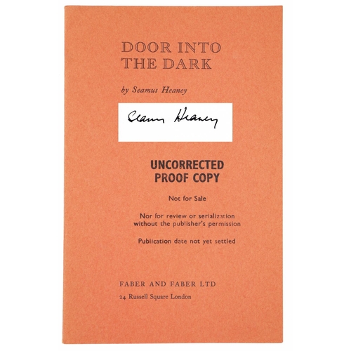 650 - Signed Uncorrected ProofHeaney (Seamus) Door Into the Dark, 8vo, L. (Faber & Faber Ltd.) 1969, U... 