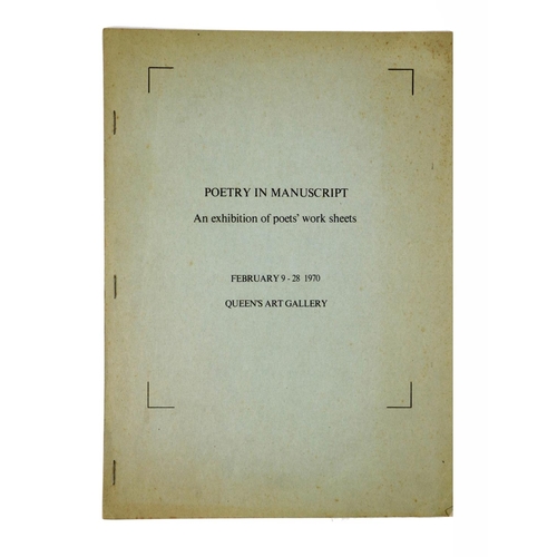 652 - Signed by Seamus HeaneyHeaney (Seamus) Poetry in Manuscript, An Exhibition of Poets' Work Sheets, [F... 