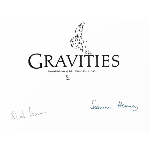 653 - One of 40 Copies SignedHeaney (Seamus) & Connor (Noel) Gravities, oblong 4to, Newcastle (Charlot... 