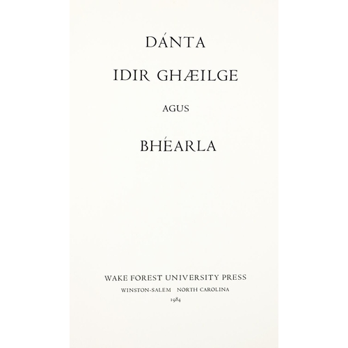 659 - [American Committee for Irish Studies] Danta Idir Ghaeilge agus Bhearla, 8vo, Wake Forest (Universit... 