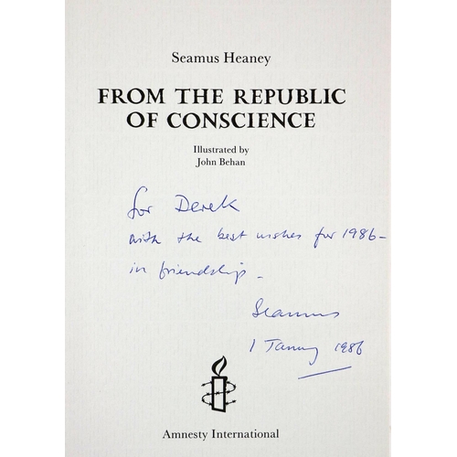 662 - Heaney (Seamus) From the Republic of Conscience, 8vo D. (Amnesty International) 1985, illustrated by... 