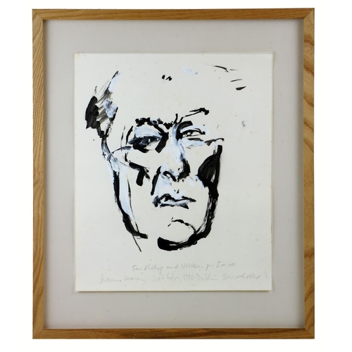 675 - Barrie Cooke, Irish (1931-2014)Study of Seamus Heaney, watercolour and highlight, inscribed 'For Phi... 