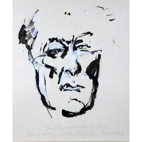 675 - Barrie Cooke, Irish (1931-2014)Study of Seamus Heaney, watercolour and highlight, inscribed 'For Phi... 