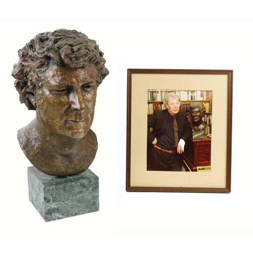 677 - Lyn Kramer, British (1942 - 2023)Bust of Seamus Heaney, bronze 1 of 3, London 1980, mounted on squar... 