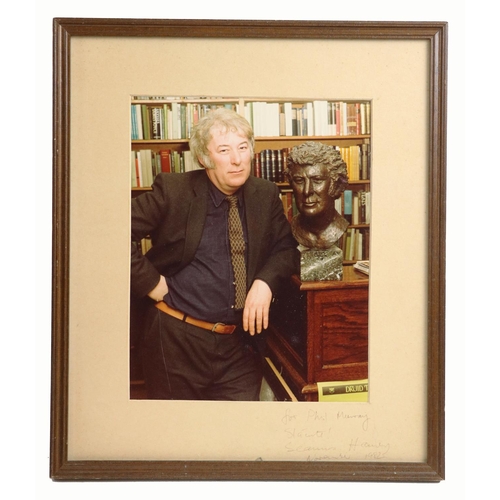 677 - Lyn Kramer, British (1942 - 2023)Bust of Seamus Heaney, bronze 1 of 3, London 1980, mounted on squar... 